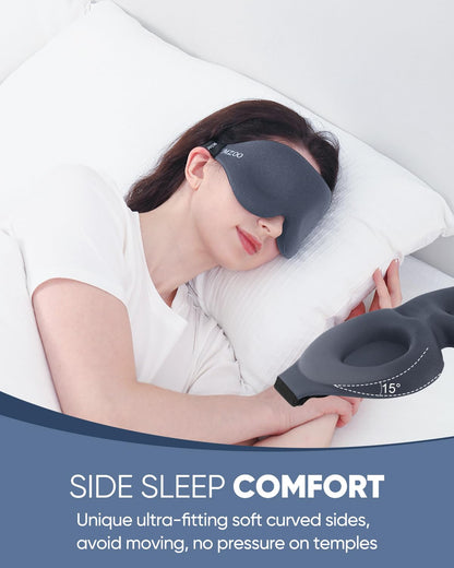 MZOO Luxury Sleep Mask, 3D Spacious for Long Lashes Blocking Light