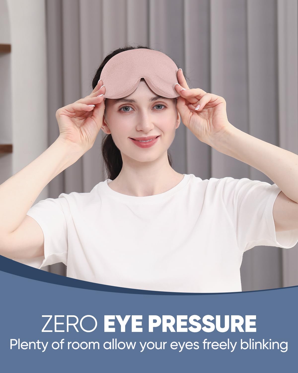 MZOO Luxury Sleep Mask, 3D Spacious for Long Lashes Blocking Light