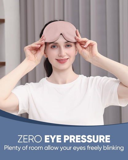 MZOO Luxury Sleep Mask, 3D Spacious for Long Lashes Blocking Light