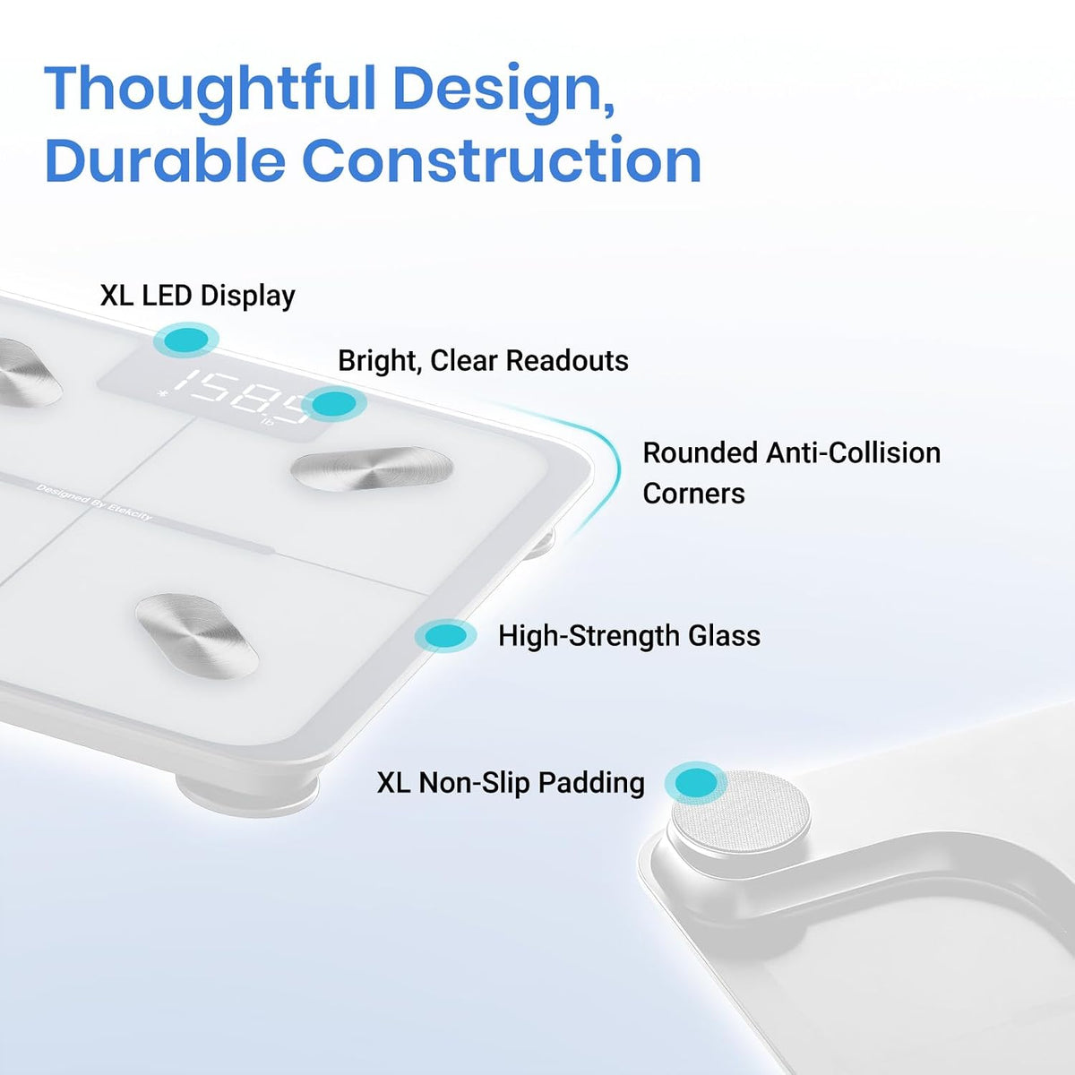 Etekcity Upgraded Smart Scale for Body Weight Fat and BMI, FSA Eligible