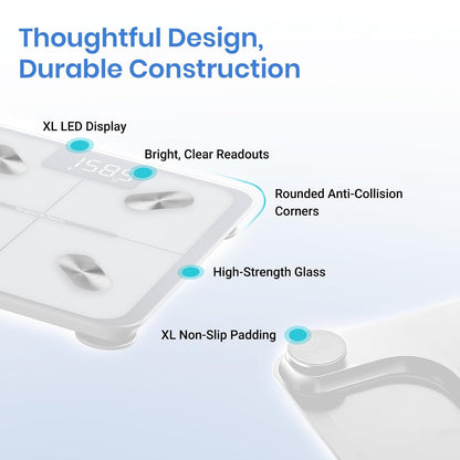 Etekcity Upgraded Smart Scale for Body Weight Fat and BMI, FSA Eligible