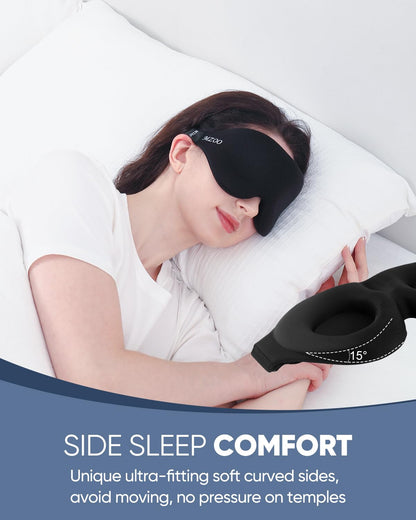 MZOO Luxury Sleep Mask, 3D Spacious for Long Lashes Blocking Light