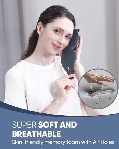 MZOO Luxury Sleep Mask, 3D Spacious for Long Lashes Blocking Light