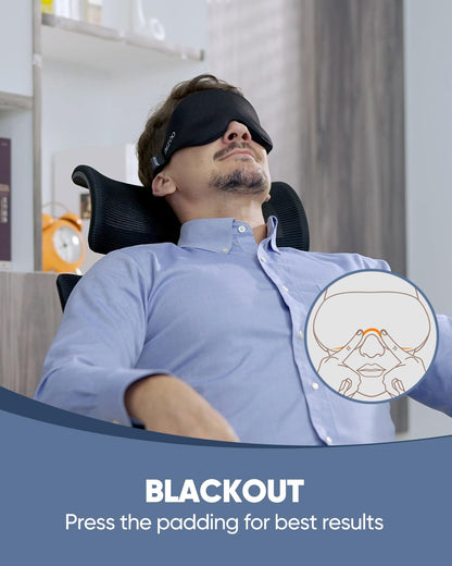 MZOO Luxury Sleep Mask, 3D Spacious for Long Lashes Blocking Light