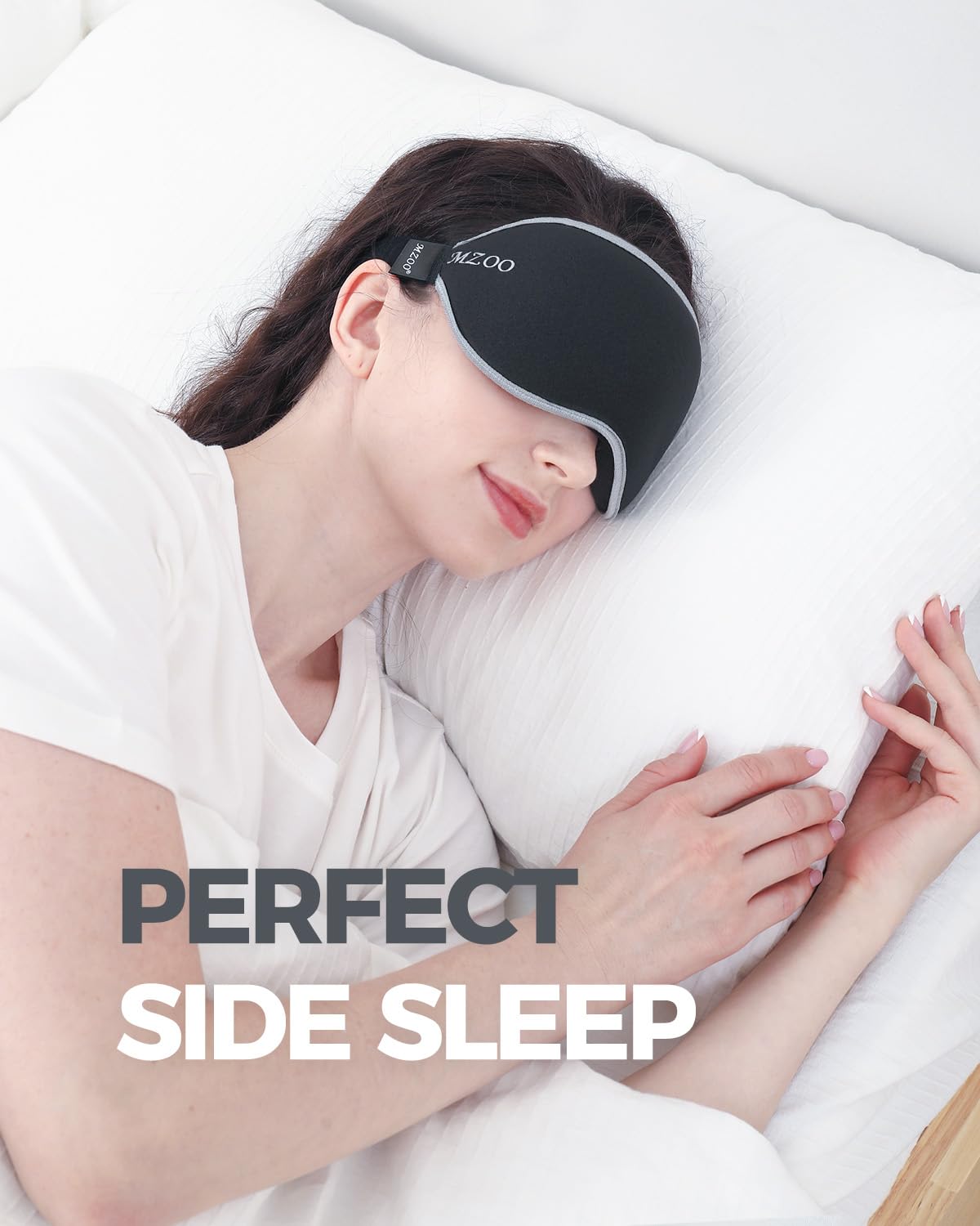 MZOO Luxury Sleep Mask, 3D Spacious for Long Lashes Blocking Light