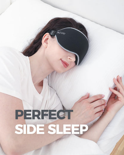 MZOO Luxury Sleep Mask, 3D Spacious for Long Lashes Blocking Light