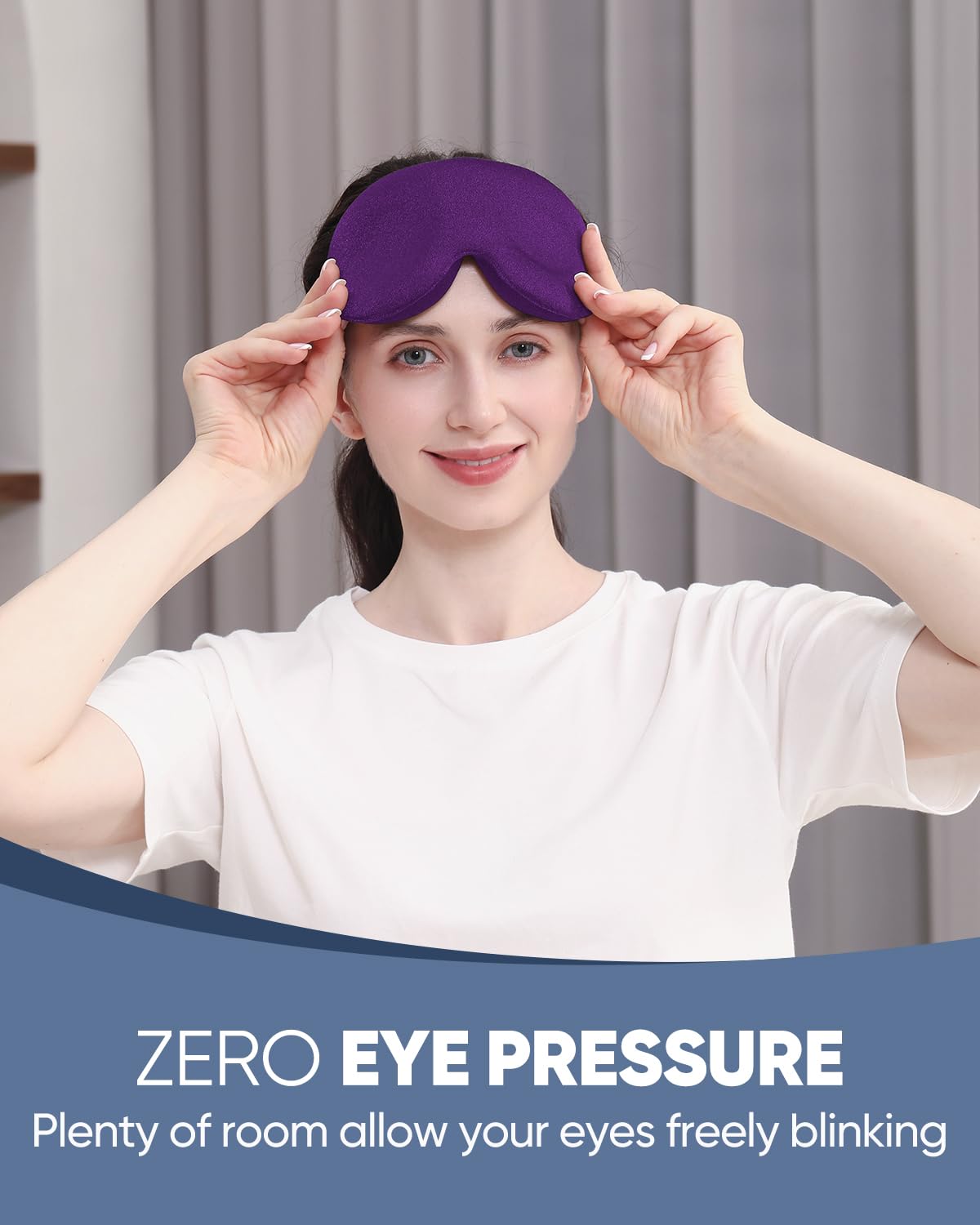 MZOO Luxury Sleep Mask, 3D Spacious for Long Lashes Blocking Light