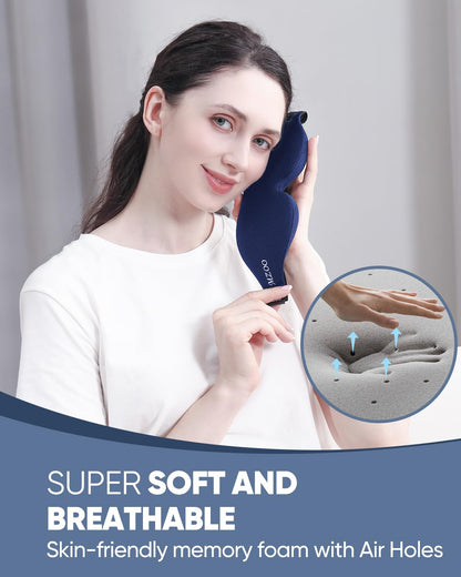 MZOO Luxury Sleep Mask, 3D Spacious for Long Lashes Blocking Light
