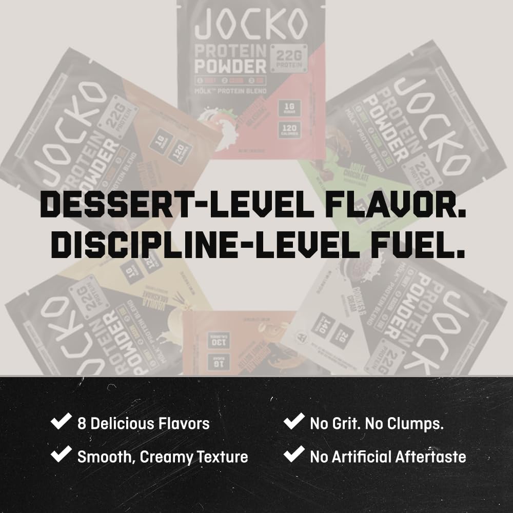 Jocko Fuel Whey Protein Powder, Gingerbread Cookie, 22g Protein, Digestive Enzymes + Probiotic Blend, No Sugar Added, with Essential Amino Acids + Electrolyte Minerals, 31 Servings