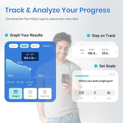 Etekcity Upgraded Smart Scale for Body Weight Fat and BMI, FSA Eligible