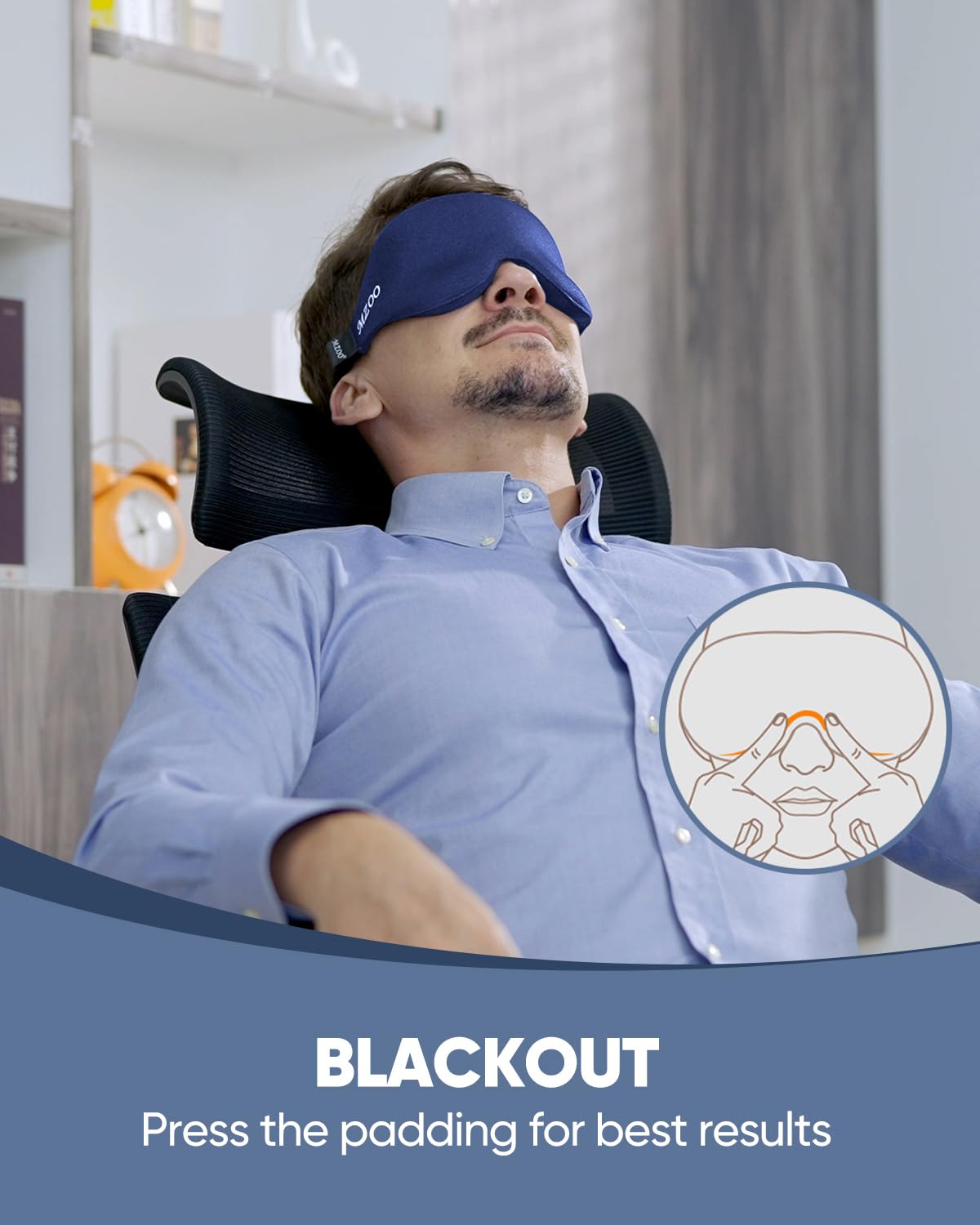 MZOO Luxury Sleep Mask, 3D Spacious for Long Lashes Blocking Light