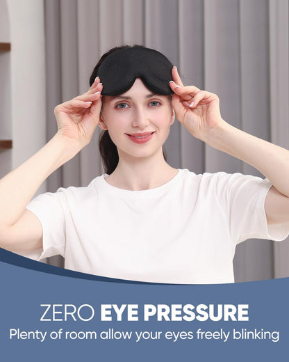 MZOO Luxury Sleep Mask, 3D Spacious for Long Lashes Blocking Light