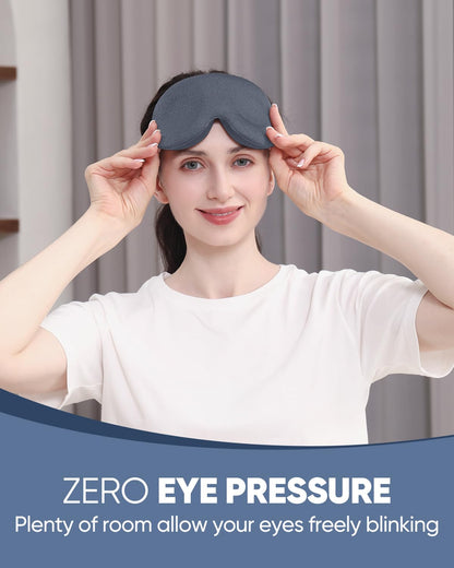 MZOO Luxury Sleep Mask, 3D Spacious for Long Lashes Blocking Light