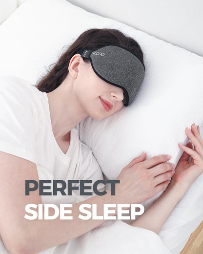 MZOO Luxury Sleep Mask, 3D Spacious for Long Lashes Blocking Light