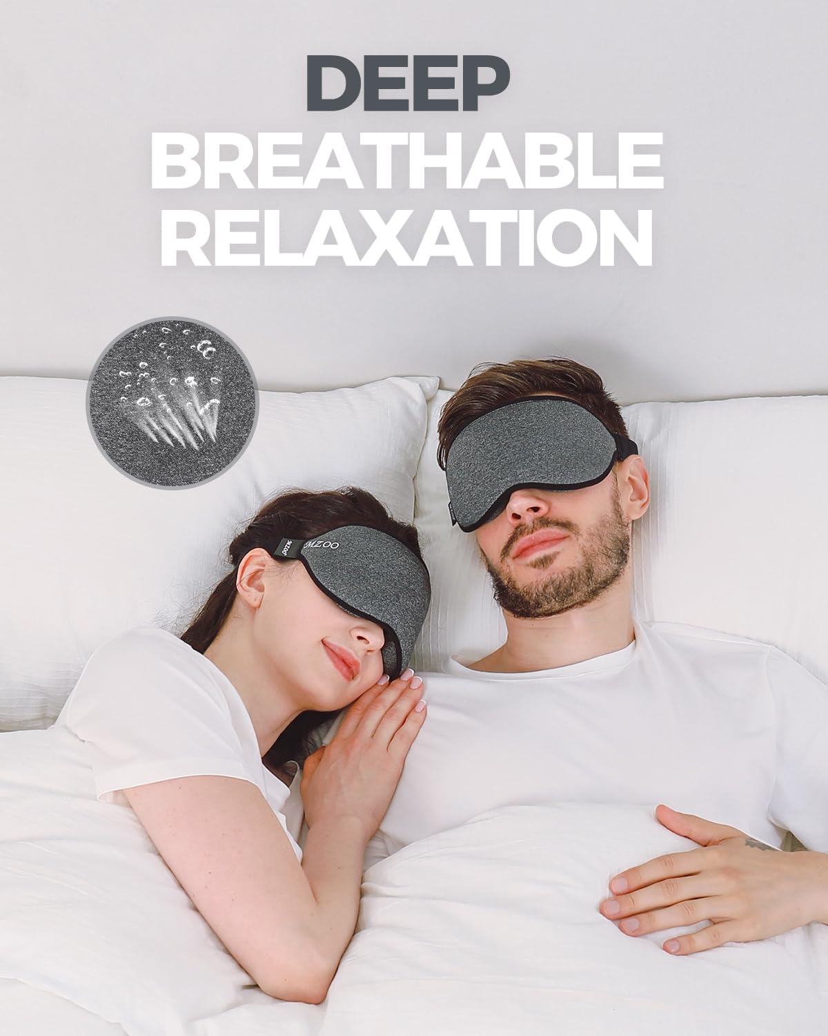 MZOO Luxury Sleep Mask, 3D Spacious for Long Lashes Blocking Light