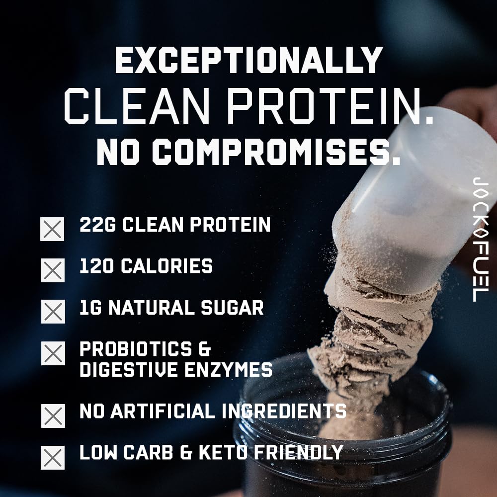 Jocko Fuel Whey Protein Powder, Gingerbread Cookie, 22g Protein, Digestive Enzymes + Probiotic Blend, No Sugar Added, with Essential Amino Acids + Electrolyte Minerals, 31 Servings