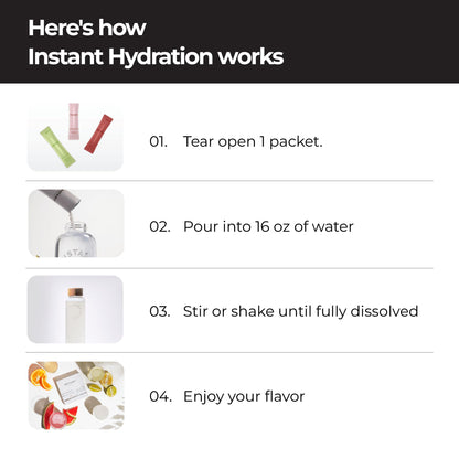 Instant Hydration Sugar Free Electrolytes Powder Packets - Strawberry Lemon Electrolyte Drink Mix & Travel Essentials - Post Workout Recovery, Brain Health, Muscle & Tissue Support - 20 Sticks