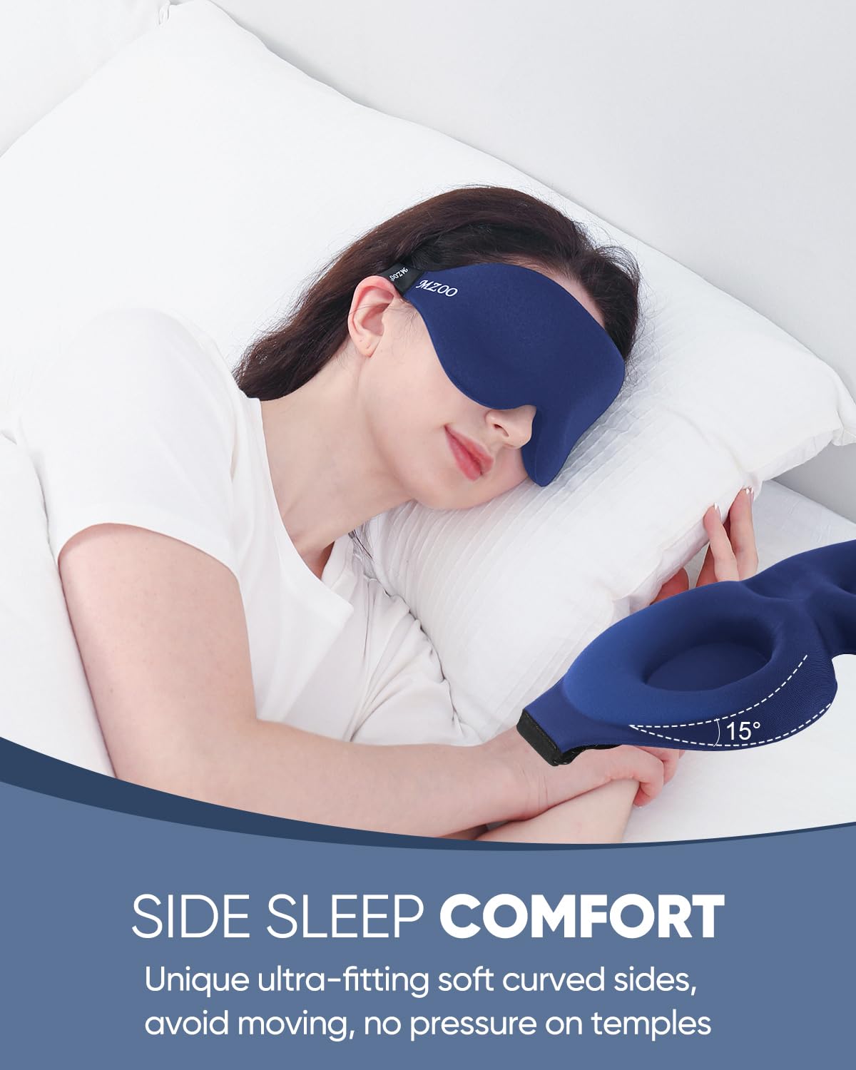 MZOO Luxury Sleep Mask, 3D Spacious for Long Lashes Blocking Light