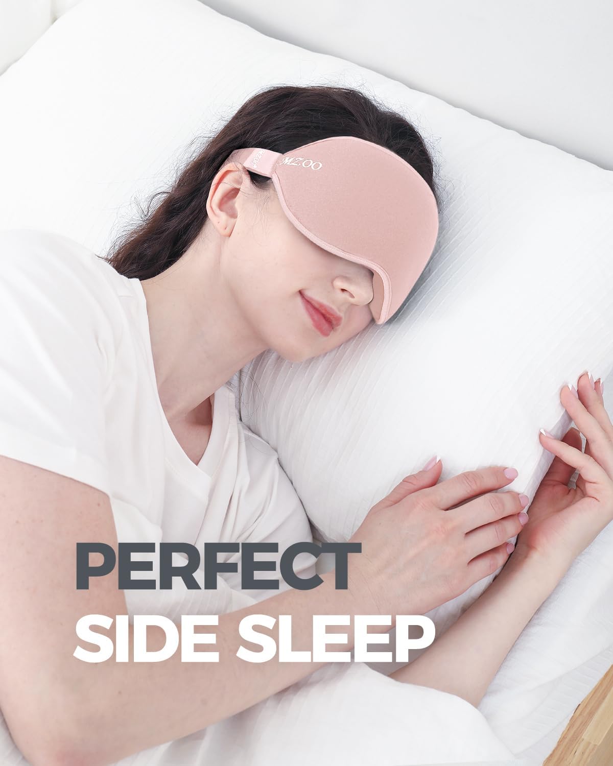 MZOO Luxury Sleep Mask, 3D Spacious for Long Lashes Blocking Light