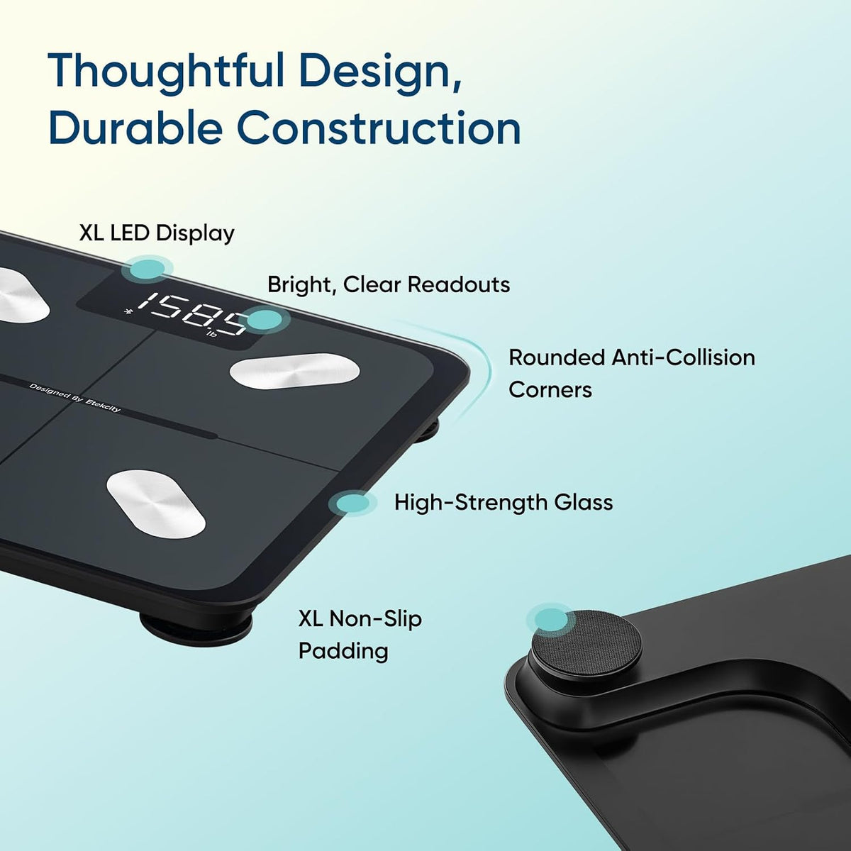 Etekcity Upgraded Smart Scale for Body Weight Fat and BMI, FSA Eligible