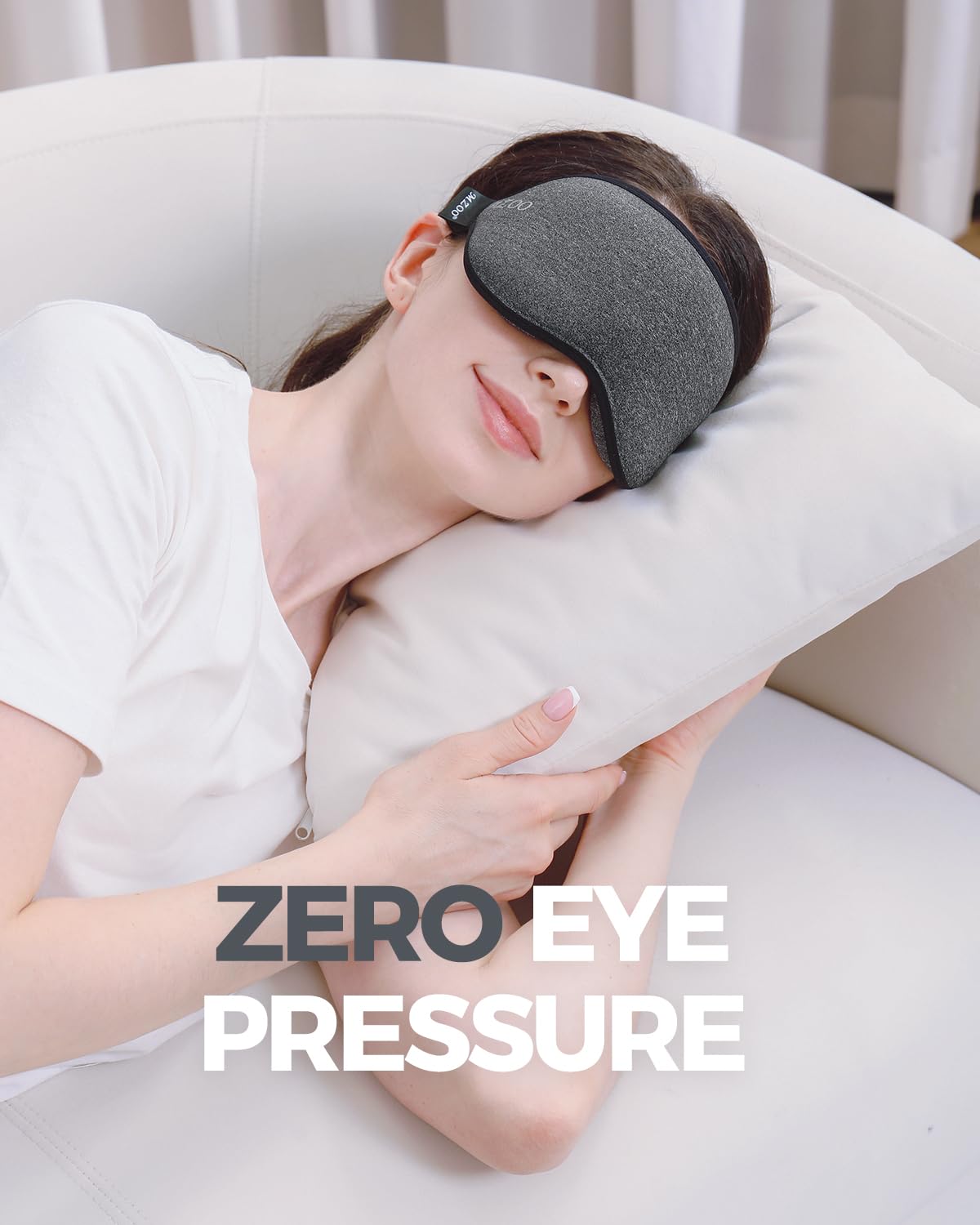 MZOO Luxury Sleep Mask, 3D Spacious for Long Lashes Blocking Light