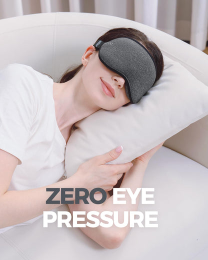 MZOO Luxury Sleep Mask, 3D Spacious for Long Lashes Blocking Light