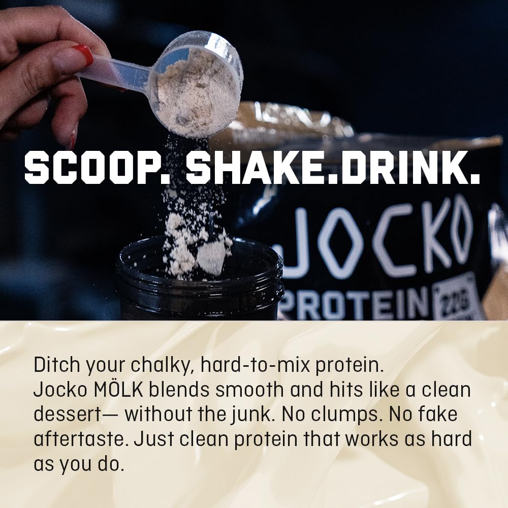 Jocko Fuel Whey Protein Powder, Gingerbread Cookie, 22g Protein, Digestive Enzymes + Probiotic Blend, No Sugar Added, with Essential Amino Acids + Electrolyte Minerals, 31 Servings