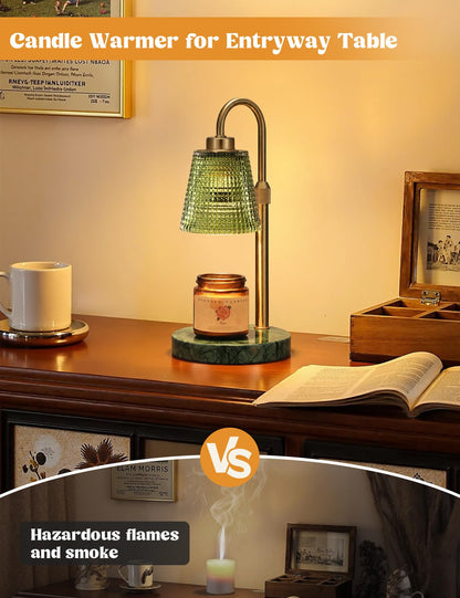 Gold Candle Warmer Lamp with Timer, Dimmable Candle Warmer for Jar Candles, Height Adjustable Wax Melts Warmer, Birthday Gifts for Women Mom, House Warming Gifts New Home Decor