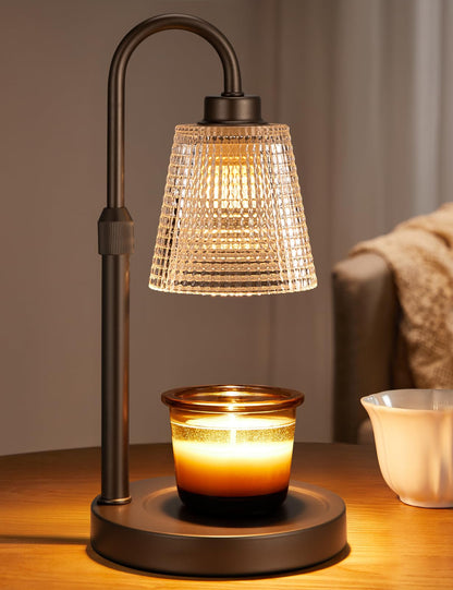 Gold Candle Warmer Lamp with Timer, Dimmable Candle Warmer for Jar Candles, Height Adjustable Wax Melts Warmer, Birthday Gifts for Women Mom, House Warming Gifts New Home Decor