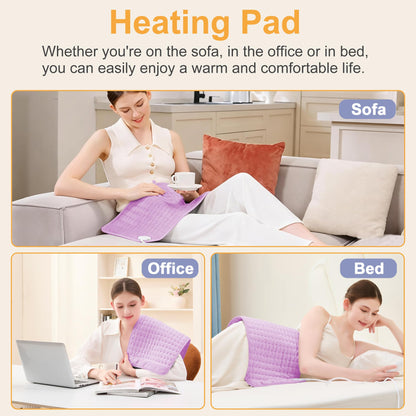 Heating Pad,Electric Heating Pad,Heating Pad for Back,Light Gray,24x12Inch