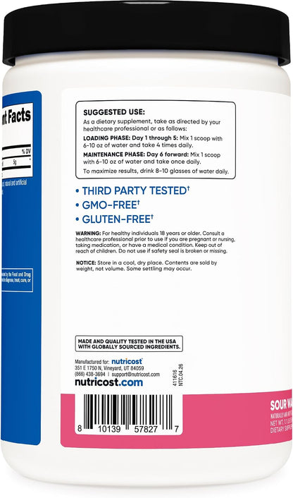 Nutricost Micronized Creatine Monohydrate Powder - 500g (100 Servings) - Pure Unflavored - 5g Per Serving - Non-GMO, Gluten Free
