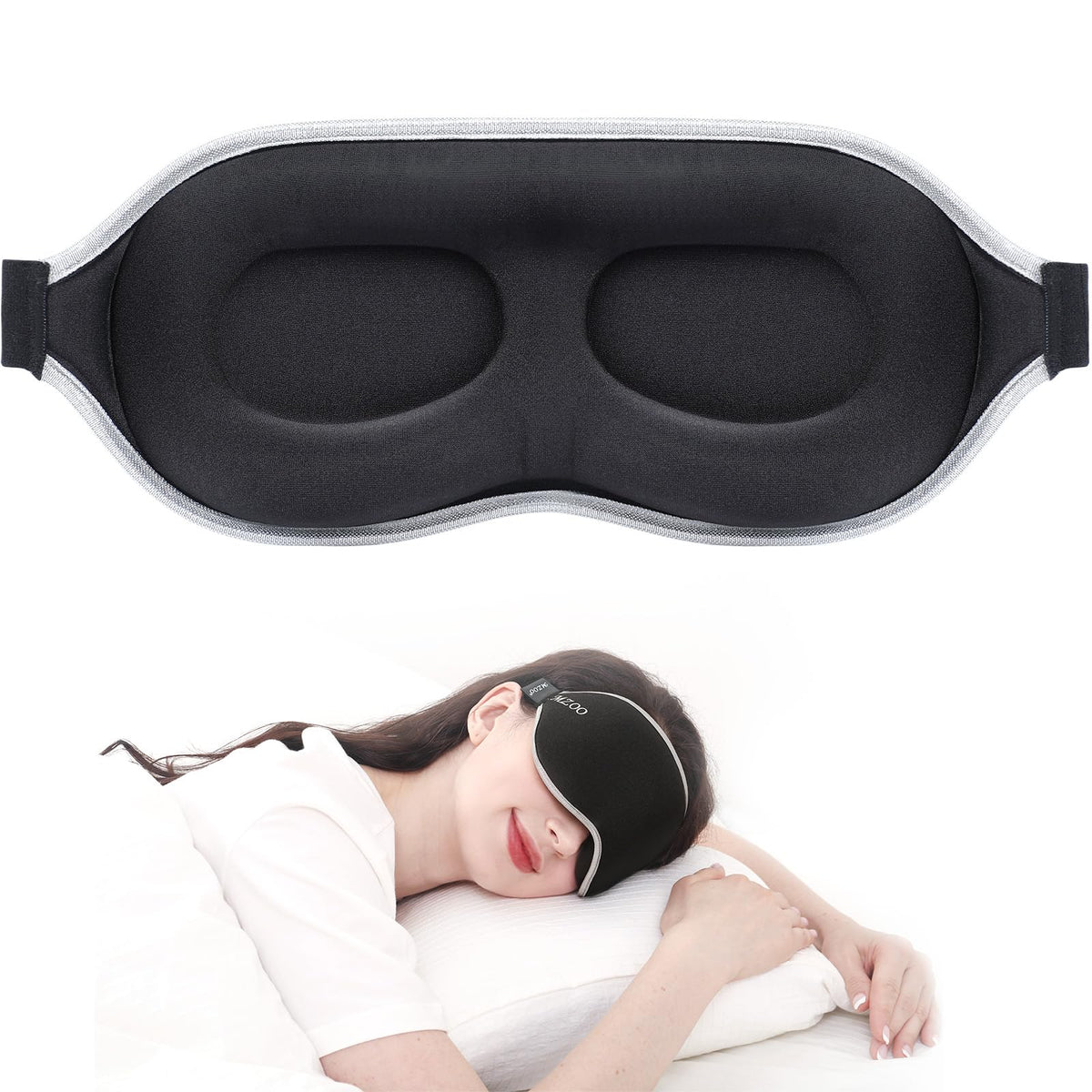 MZOO Luxury Sleep Mask, 3D Spacious for Long Lashes Blocking Light