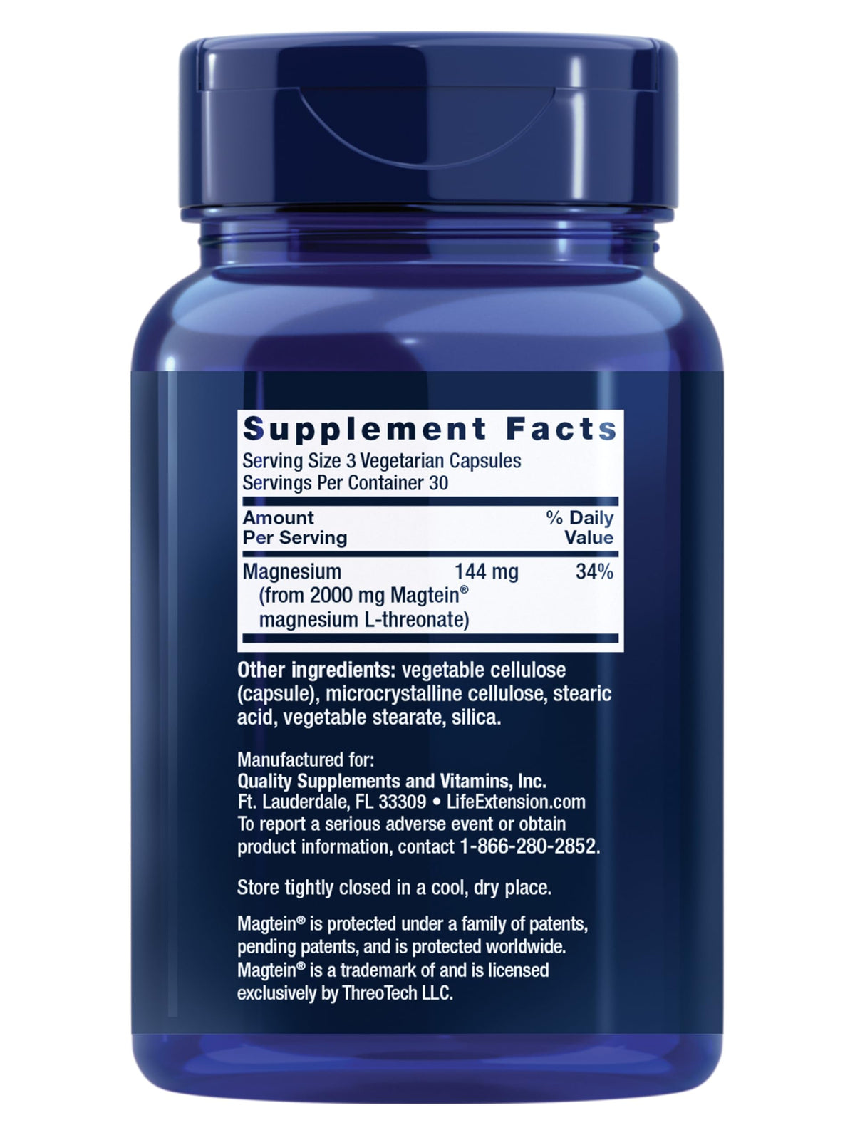 Neuro-Mag Magnesium L-Threonate, Memory Health, Quick Thinking, Cognitive Health Support, Vegetarian, 90 Vegetarian Capsules