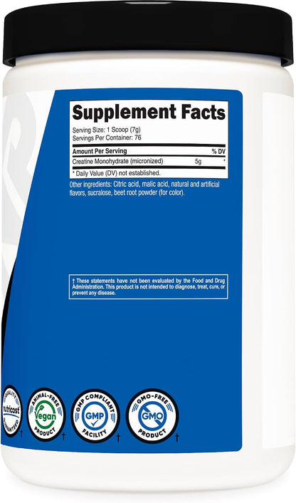 Nutricost Micronized Creatine Monohydrate Powder - 500g (100 Servings) - Pure Unflavored - 5g Per Serving - Non-GMO, Gluten Free