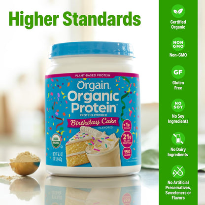 Orgain Organic Vegan 21g Protein Powder, Strawberries & Cream, 2.03 lb