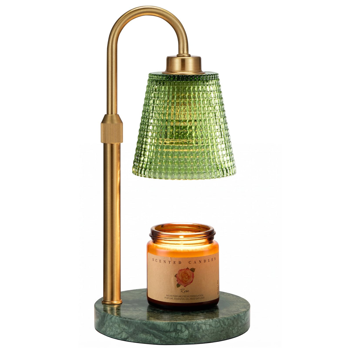 Gold Candle Warmer Lamp with Timer, Dimmable Candle Warmer for Jar Candles, Height Adjustable Wax Melts Warmer, Birthday Gifts for Women Mom, House Warming Gifts New Home Decor