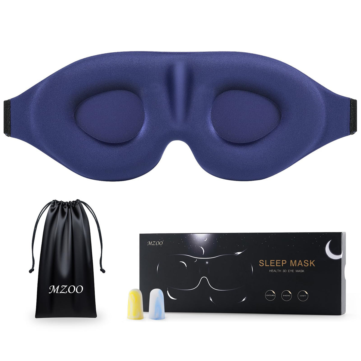 MZOO Luxury Sleep Mask, 3D Spacious for Long Lashes Blocking Light