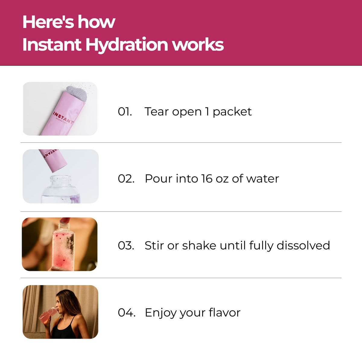 Instant Hydration Sugar Free Electrolytes Powder Packets - Strawberry Lemon Electrolyte Drink Mix & Travel Essentials - Post Workout Recovery, Brain Health, Muscle & Tissue Support - 20 Sticks