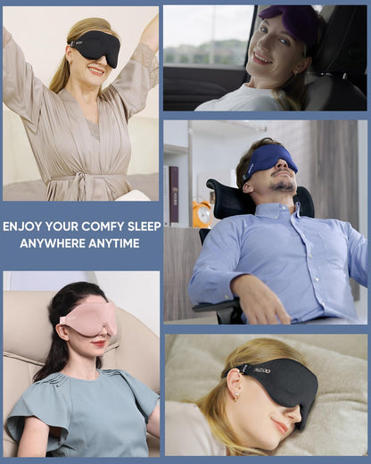 MZOO Luxury Sleep Mask, 3D Spacious for Long Lashes Blocking Light