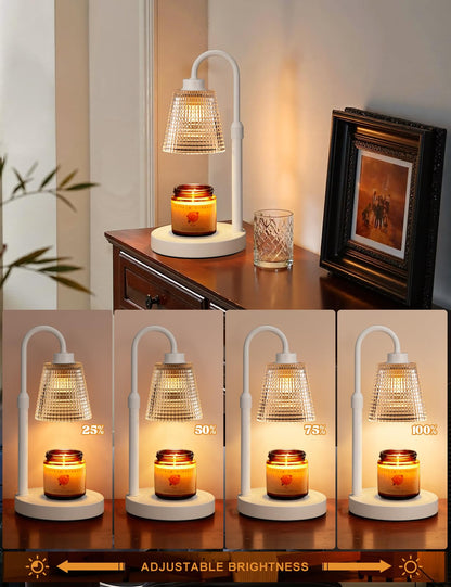 Gold Candle Warmer Lamp with Timer, Dimmable Candle Warmer for Jar Candles, Height Adjustable Wax Melts Warmer, Birthday Gifts for Women Mom, House Warming Gifts New Home Decor