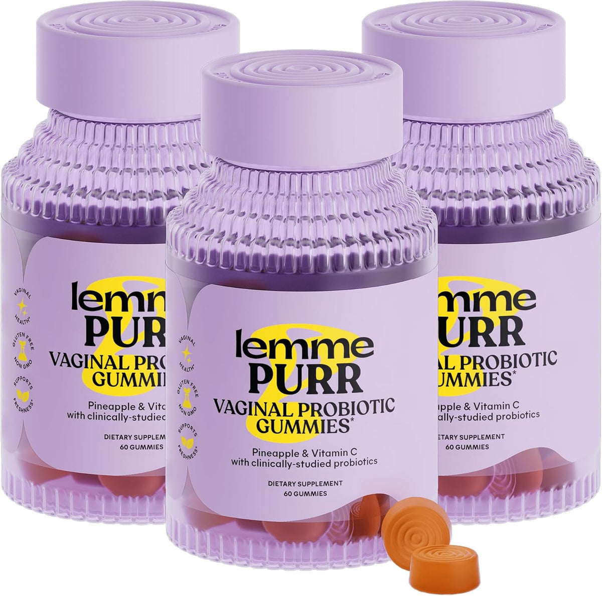 Lemme Purr Vaginal Probiotic Gummies for Women, 30-Day Supply