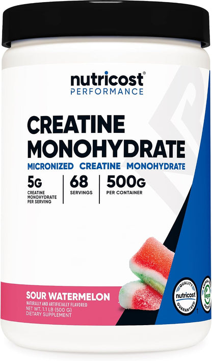 Nutricost Micronized Creatine Monohydrate Powder - 500g (100 Servings) - Pure Unflavored - 5g Per Serving - Non-GMO, Gluten Free