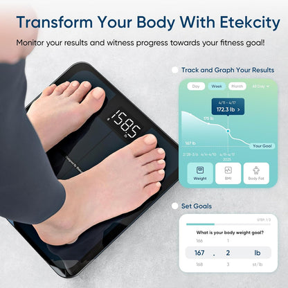 Etekcity Upgraded Smart Scale for Body Weight Fat and BMI, FSA Eligible