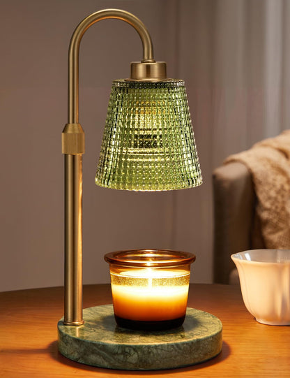 Gold Candle Warmer Lamp with Timer, Dimmable Candle Warmer for Jar Candles, Height Adjustable Wax Melts Warmer, Birthday Gifts for Women Mom, House Warming Gifts New Home Decor