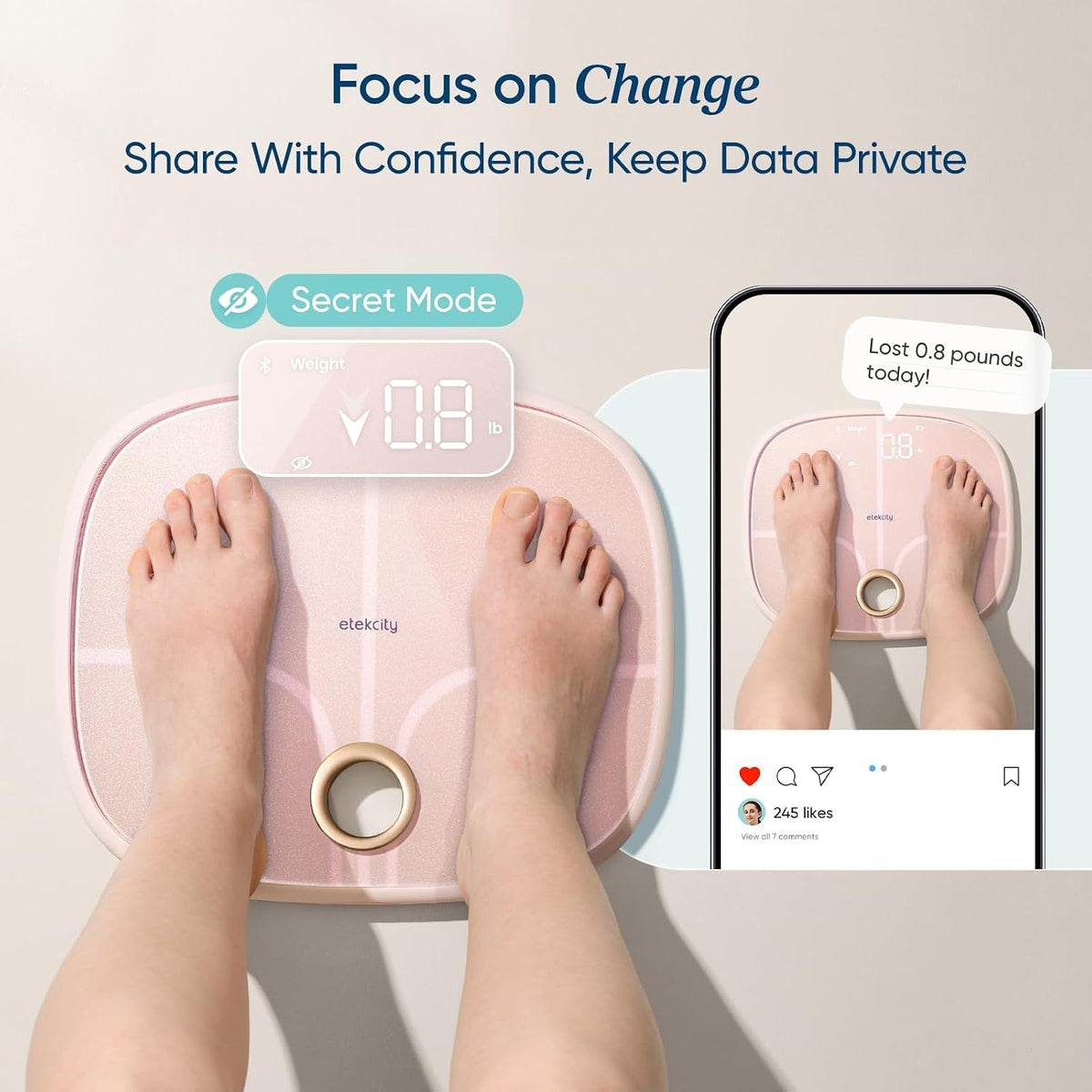 Etekcity Upgraded Smart Scale for Body Weight Fat and BMI, FSA Eligible