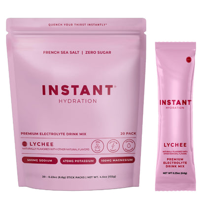 Instant Hydration Sugar Free Electrolytes Powder Packets - Strawberry Lemon Electrolyte Drink Mix & Travel Essentials - Post Workout Recovery, Brain Health, Muscle & Tissue Support - 20 Sticks