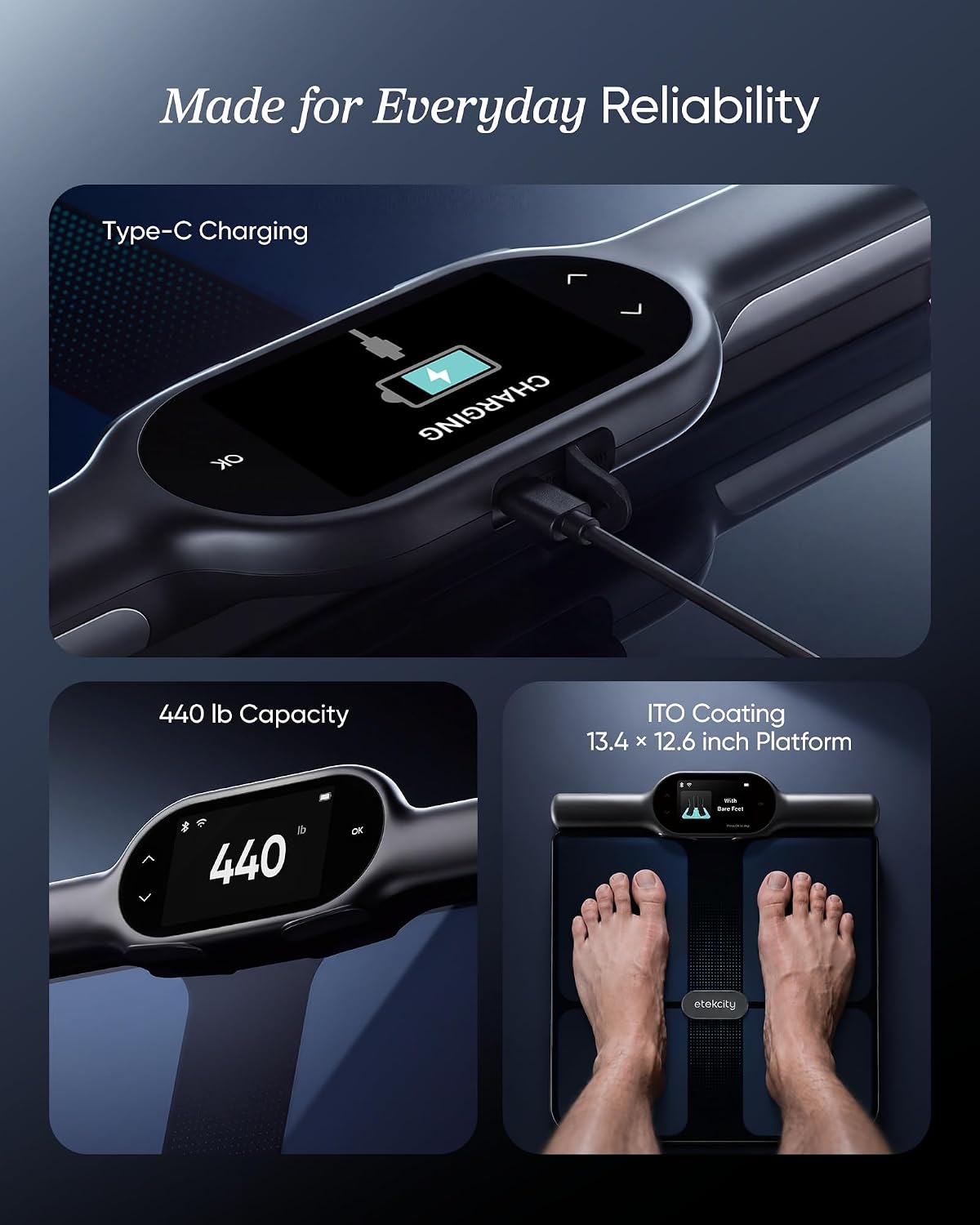 Etekcity Upgraded Smart Scale for Body Weight Fat and BMI, FSA Eligible