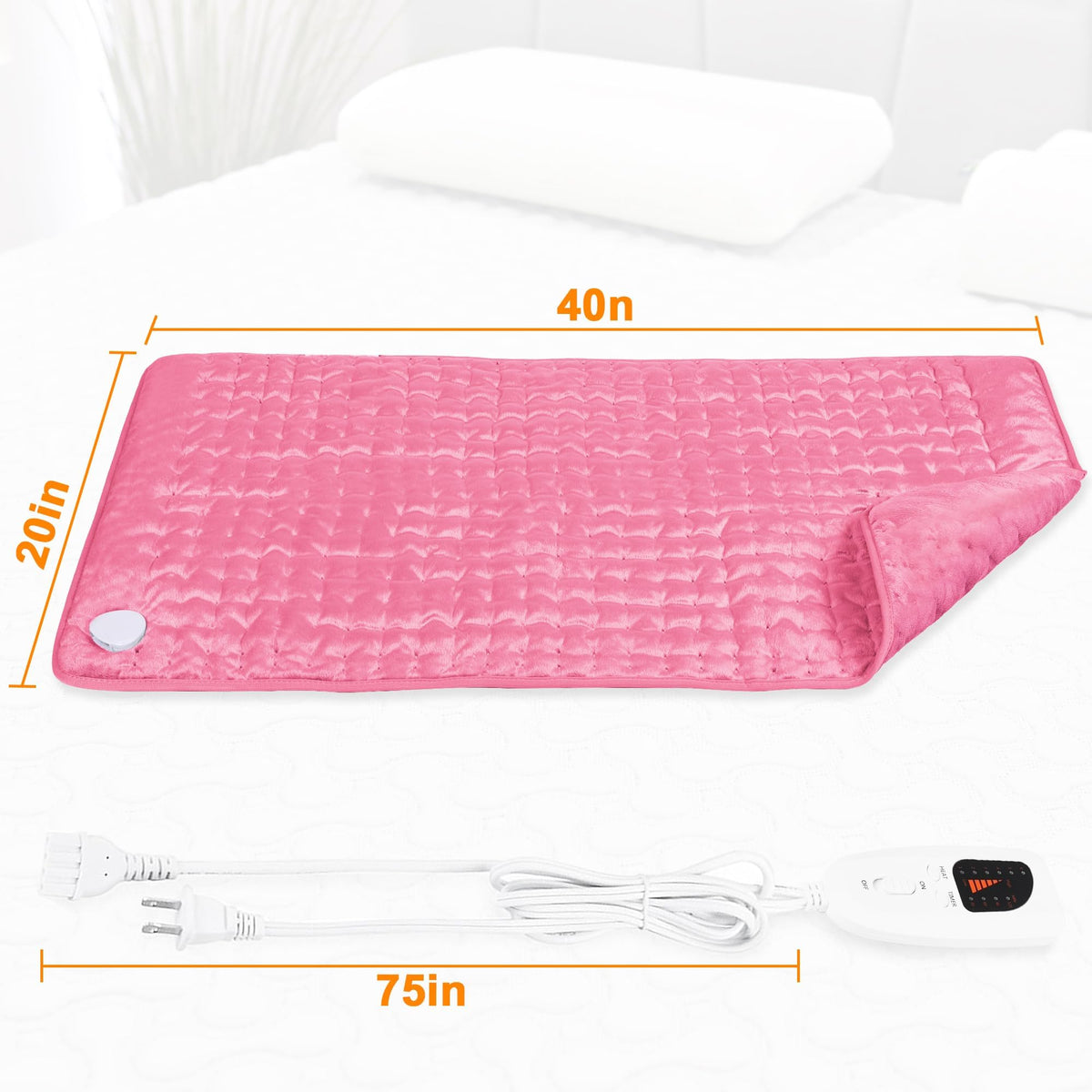 Heating Pad,Electric Heating Pad,Heating Pad for Back,Light Gray,24x12Inch