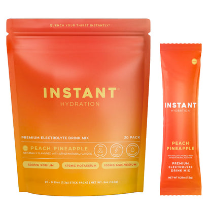 Instant Hydration Sugar Free Electrolytes Powder Packets - Strawberry Lemon Electrolyte Drink Mix & Travel Essentials - Post Workout Recovery, Brain Health, Muscle & Tissue Support - 20 Sticks