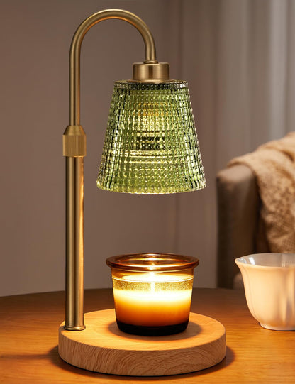 Gold Candle Warmer Lamp with Timer, Dimmable Candle Warmer for Jar Candles, Height Adjustable Wax Melts Warmer, Birthday Gifts for Women Mom, House Warming Gifts New Home Decor